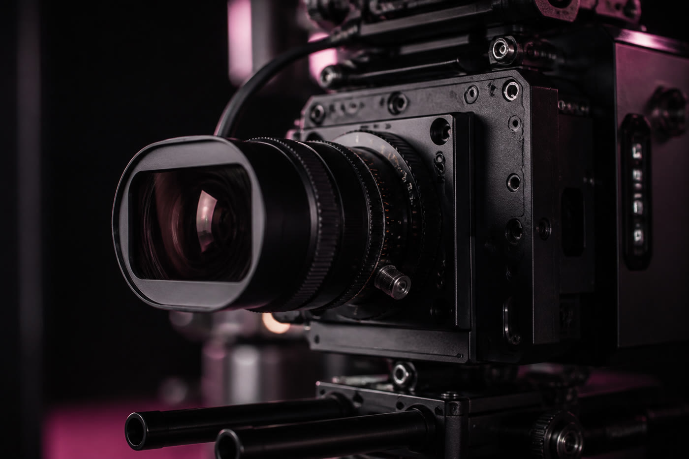 Professional cinema camera on location in Aberdeen